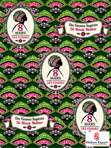 Tela Africana con Estampado de Cera, Día Internacional de la Mujer 8 de Marzo, Textil Ankara Personalizado, Fabricante OEM ODM, Proveedor Mayorista - Product Image 3