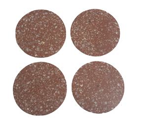 Forme ronde Nouveau design Terrazzo Look avec sous-verres personnalisés polis de haute qualité Sous-verres en marbre ardoise Ensemble de 4 pièces - Product Image 2
