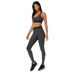 Conjuntos Deportivos de Yoga Seamless Beauty Back de Secado Rápido con Ribete Blanco para Mujer, Cintura Ancha, Ropa Deportiva de Pilates de Alta Calidad - Product Image 4