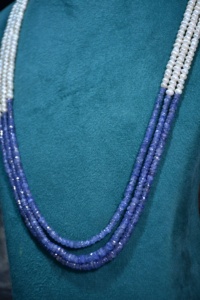 สร้อยคอประดับมุกแทนซาไนต์สไตล์ชาติพันธุ์สำหรับงานแต่งงานและงานเลี้ยง - Product Image 4