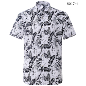 Wholesale <b>Men's</b> Summer Casual <b>Shirts</b> <b>Tropical</b> Floral Print Digital Printed Polyester Cotton Blend Short Sleeve Turn-Down Collar - Product Image 3