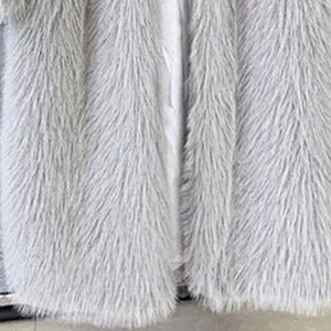 Manteau long élégant en fourrure pour femme, manches longues, vêtement d'extérieur moelleux pour l'hiver avec bordure en fourrure, couleur unie, devant ouvert, tissu épais tissé - Product Image 3