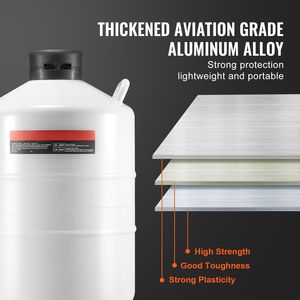 Contenitore per Azoto Liquido in Lega di Alluminio da 20L con 6 Bombole e Borsa per il Trasporto con Cinghie - Cilindri da Laboratorio - Product Image 3