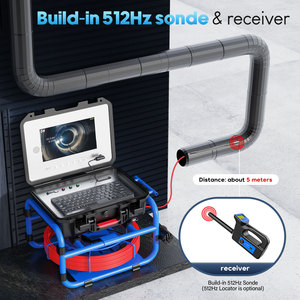 Caméra d'inspection de canalisation autonivelante 40m avec écran IPS 10 pouces 1080P HD, transmetteur 512Hz, localisateur, compteur de mètres, DVR et tige de poussée 7mm - Product Image 4