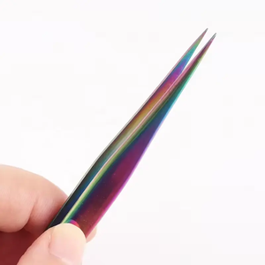 Pinzas de precisión para cejas y extracción de puntos negros, de acero inoxidable, reutilizables, con punta fina, para injerto de pestañas postizas y depilación fina - Product Image 3
