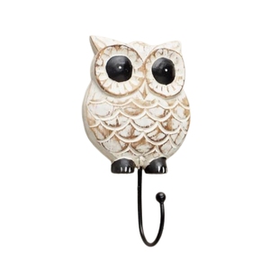 Handcrafted Metal Owl <b>Wall</b> <b>Hook</b> Rustic Animal Shaped Coat <b>Key</b> Hanger Decorative Wooden <b>Wall</b> Mounted <b>Hook</b> for Home Decor - Product Image 1