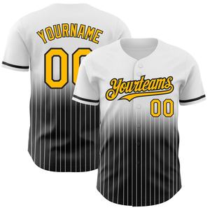 Custom Stitched Printed Pinstripe Full Button 100% Polyester Anti-Bacterial Moisture Wicking V-neck Mens Womens <b>Baseball</b> - Product Image 4