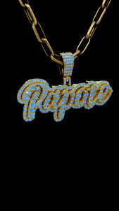 Alta calidad hecho a mano personalizado Hip Hop colgante collar Iced Out moda 925 Plata VVS Moissanite nombre letra colgante para hombre - Product Image 4