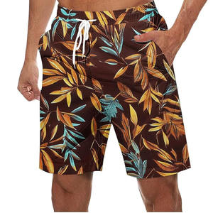 Dernier modèle de short de plage uni imprimé numériquement, logo personnalisé, taille élastique, décontracté, MOQ 10 pièces, antibactérien, extensible, toutes tailles - Product Image 1