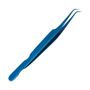 Pinzas para Pestañas de Última Tendencia, Color Azul, Punta Curva, Pinzas para el Cuidado de las Pestañas, Pinzas de Acero Inoxidable para Extensión de Pestañas - Product Image 1