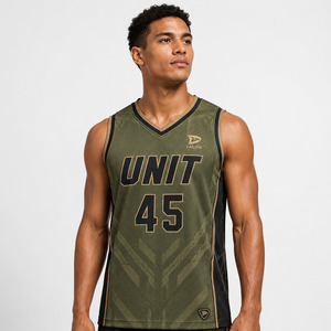 Camiseta de Baloncesto TALON para Hombre, Modelo UNIT 45, Cuello en V, Sin Mangas, Absorbe la Humedad, Sublimada, para Adultos, Todas las Temporadas - Product Image 1