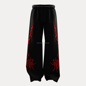 New Arrival Unisex Mid Waist Eco-Friendly Flared Jogger Baggy Trousers for Men Women Loose Fit High Street Splash Ink - Product Image 2