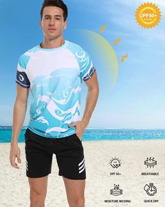 Men's <b>Swim</b> <b>Shirt</b> Short Sleeve Quick Dry Lightweight Fishing Beach Wear Water Sports <b>T</b>-<b>Shirt</b> - Product Image 5