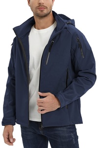2025 OEM personalizado hombres XL Softshell chaqueta impermeable Stand Collar cortavientos estilo Casual invierno tejido de punto - Product Image 3