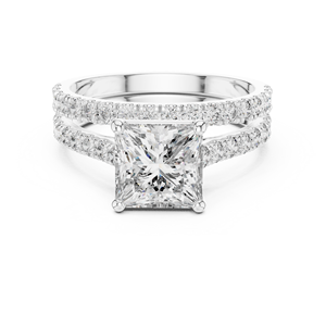 1 CT - 2 CT Princess And Round Cut Diamond Engagement <b>Ring</b> 14k 18k Solid Gold Diamond <b>Ring</b> <b>Solitaire</b> Diamond <b>Ring</b> - Product Image 3