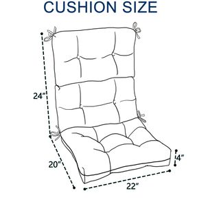 Set di 2 Cuscini Imbottiti per Sedia Adirondack, Cuscini per Sedia da Giardino con Schienale Alto, per Veranda, Casa, Ufficio, Esterni - Product Image 6