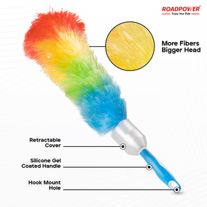 ROADPOWER (RP-DUS-01) Electrostatic <b>Feather</b> Duster Reusable, Scratch Free Dusting Tool For Car With Retractable Cover - Product Image 4