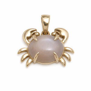 Pendentif en pierre de lune pêche naturelle, laiton doré, inspiré de l'océan, bijoux en pierres précieuses faits à la main, cadeau unique pour femmes - Product Image 1