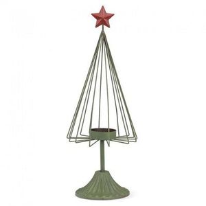 Décoration de table de Noël en métal galvanisé, finition rouille vintage, avec étoile de sommet, figurines en boîte d'ombre, style rustique pour les fêtes - Product Image 2
