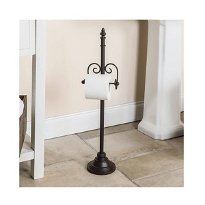 Porte-mouchoirs rond en fer au design tendance avec base en bois, qualité supérieure, en vente - Product Image 6