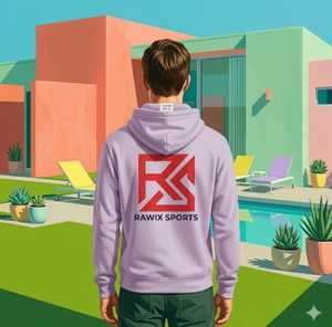 Sweat à capuche oversize pour homme en coton mélangé imprimé coloré avec logo sur le devant - Tissu lourd écologique - Product Image 2