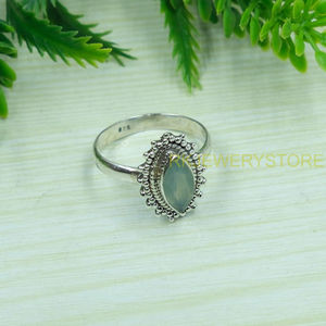 Anillo de Aguamarina, Anillo de Plata de Ley 925, Anillo Chapado en Oro Amarillo y Rosa, Anillos de Compromiso y Boda Hechos a Mano para Mujer, Novia - Product Image 2