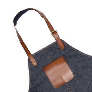 Tablier de protection en toile cirée durable de qualité supérieure avec fermeture éclair, réglable, à bretelles croisées, pour chef, barbecue, barbier, charpentier, atelier, équipement utilitaire LCA-0043 - Product Image 3