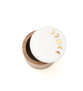 Marble Mango Wooden Jewelry <b>Box</b> Handmade Iron Lid Stackable Round Shape Customizable Size Gift Set - Product Image 4