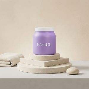 Pot cosmétique en PEHD rond, capacité personnalisée, violet mat, avec bouchon à vis, pour crème contour des yeux et gommage corporel, fabricant OEM Vietnam - Product Image 4
