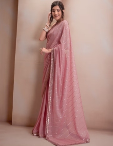 Sarees de Mujer KV con Lentejuelas Bordadas Estilo Bollywood - Product Image 6