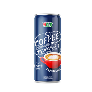Café Cappuccino Arabica Robusta 250ml en canette aluminium VINUT Marque privée OEM ODM Prêt à l'emploi Laitier Sans gluten Durée de conservation de 24 mois - Product Image 1