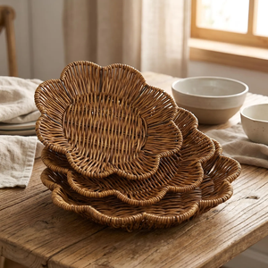 Refined <b>Large</b> Capacity Rattan <b>Baskets</b> For Pantry Shelf And Cabinet <b>Storage</b> Handmade Natural Rattan <b>Baskets</b> For Home And Kitchens - Product Image 5