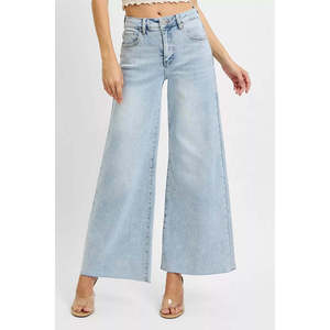 RISEN Full Size High Rise Tobillo Ancho Palazzo Plus Size Jeans de mujer - Product Image 6