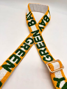 Handmade Green Bay Beaded <b>Bag</b> <b>Strap</b> Custom Adjustable Vintage Style Crossbody Purse with Portable Hook Wholesale <b>Replacement</b> - Product Image 5