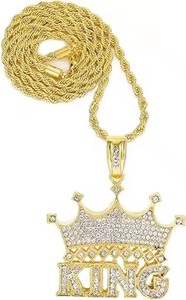Pendentif plaqué or blanc avec accents de diamants, bijoux hip-hop unisexe pour un style streetwear - Product Image 2