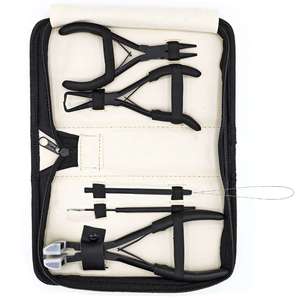 Hair Extension <b>Tools</b> Kit Crimping Plier Sectioning Clips C-Shape Needles Wig <b>Thread</b> Stainless - Product Image 2