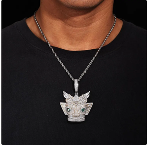 Pendentif Masque Iced Out avec Diamants Moissanite, Breloque de Bijoux Iced Out, Pendentif de Luxe en Gros - Product Image 5
