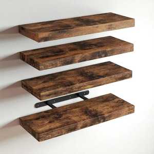 Estante de Pared Flotante Hexagonal Moderno de Madera, Geométrico, de un Solo Nivel, Ajustable, No Plegable, para Exhibición de Macetas, para Sala de Estar - Product Image 5