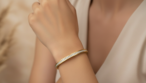 Bracelet en or 14 carats et diamants naturels pour femme, maillons en forme de trombone |   Bijoux fins réglables, style hip-hop |   1,20 carats - Product Image 6