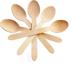 Cuillère à café en bois mince avec logo gravé, 13,5x1,5 cm, finition miroir - Product Image 4