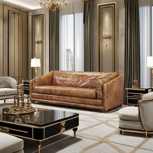 Ensemble de canapés Chesterfield élégants et convertibles en similicuir, rembourrage en polyester, pieds en plastique, roulettes, pour salon, chambre à coucher, meubles - Product Image 1