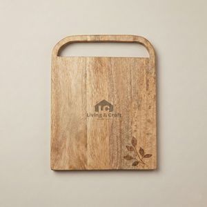 Planche à découper en bois artisanale en gros avec poignée, planche de cuisine écologique avec logo gravé - Product Image 2
