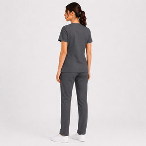 Personalized Medical <b>Scrub</b> Set Women V Neck medical <b>scrub</b> set soft stretch sleeve Healthcare Workwear - Product Image 5