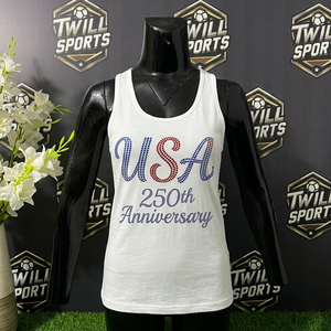 Camiseta sin Mangas Patriótica Personalizada para Mujer, Blanca, con Estampado Gráfico, Informal, para Verano - Product Image 3