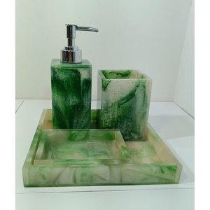 Luxury <b>White</b> Hotel Grade <b>Bathroom</b> <b>Set</b> Polyresin <b>Accessory</b> Collection RR ENTERPRISES India - Product Image 3