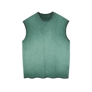 เสื้อกล้าม100% ซักได้สำหรับผู้ชายเสื้อกล้ามแนวสตรีทแวร์ผ้าคอตตอนสีเรียบสำหรับฤดูร้อนปรับแต่งได้เสื้อ2025 - Product Image 1