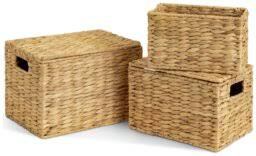 Premium Handwoven Water Hyacinth <b>Box</b> Vietnam with <b>Removable</b> Fabric Liner and Lid Decorative Storage Organizer <b>for</b> Home - Product Image 5