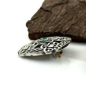 Broches Escoceses con Intrincados Nudos y Centro de Esmeralda Verde Vibrante, Broche Tradicional Irlandés 2026 - Product Image 5