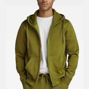 Sudadera con capucha de algodón 100% para hombre, estilo hip hop, de gran tamaño, con cremallera completa, personalizable, para impresión. - Product Image 6