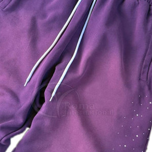Joggers Streetwear en molleton de coton vieilli, style vintage délavé au soleil, coupe évasée, OEM - Product Image 5